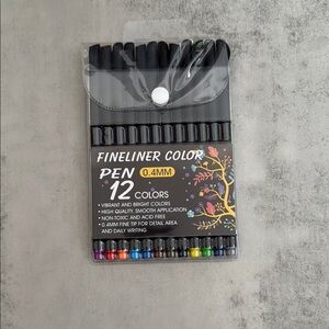 Fineliner Color Pen Set - 12 Vibrant Colors